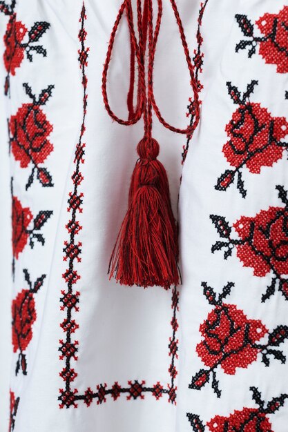 Close up beautiful embroidered shirt