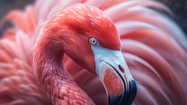 Free photo close up on beautiful flamingo