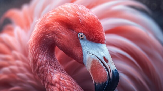 Close up on beautiful flamingo