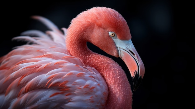 Close up on beautiful flamingo