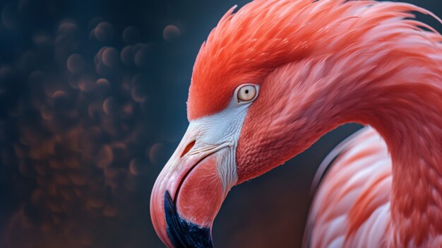 Close up on beautiful flamingo