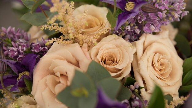 Close-up of beautiful flower rose bouquet