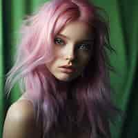 Free photo close up on beautiful girl portrait with pastel hair