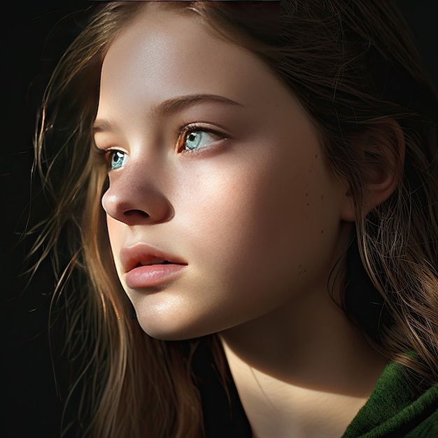 Free photo close up on beautiful girl portrait