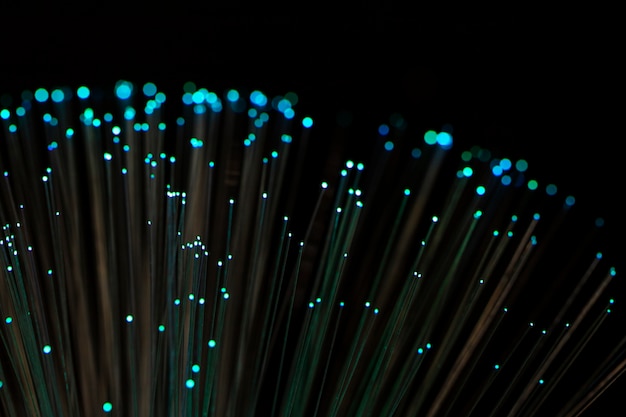 Close up on beautiful optical fiber details