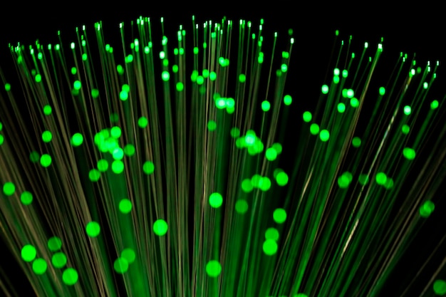 Close up on beautiful optical fiber details