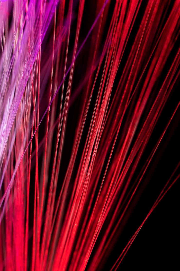 Free Photo close up on beautiful optical fiber details