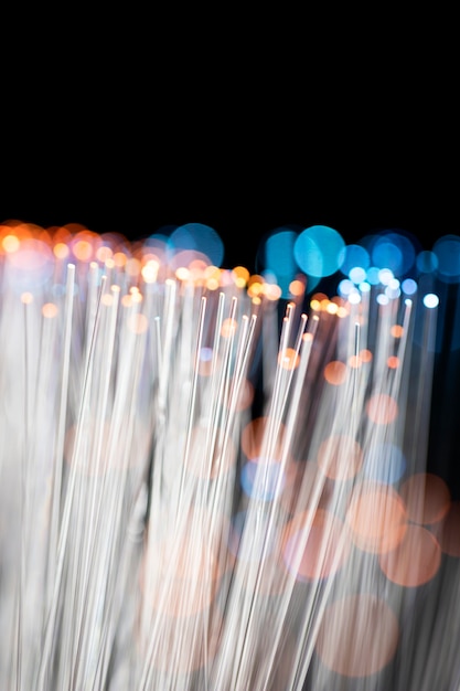 Close up on beautiful optical fiber details