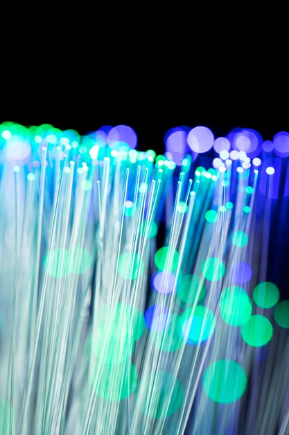 Close up on beautiful optical fiber details