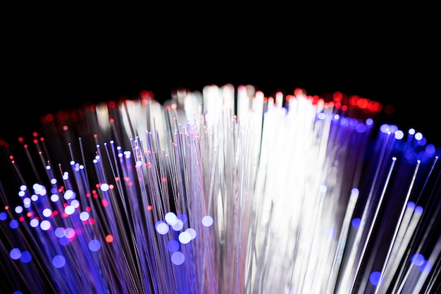 Close up on beautiful optical fiber details