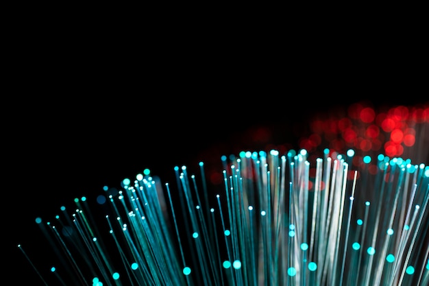 Close up on beautiful optical fiber details