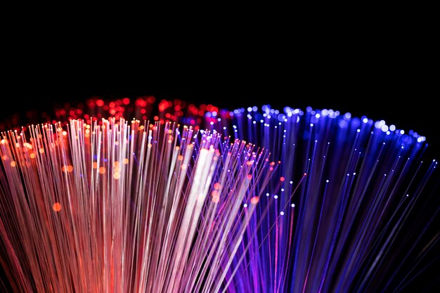 Close up on beautiful optical fiber details