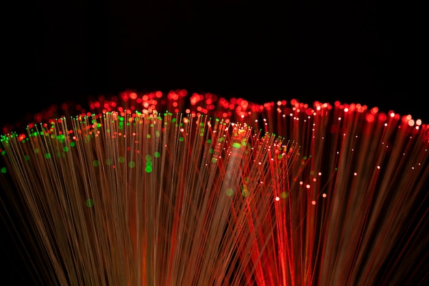 Close up on beautiful optical fiber details