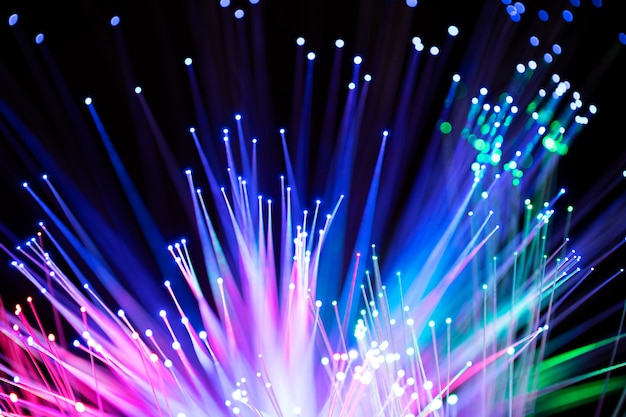 Close up on beautiful optical fiber details