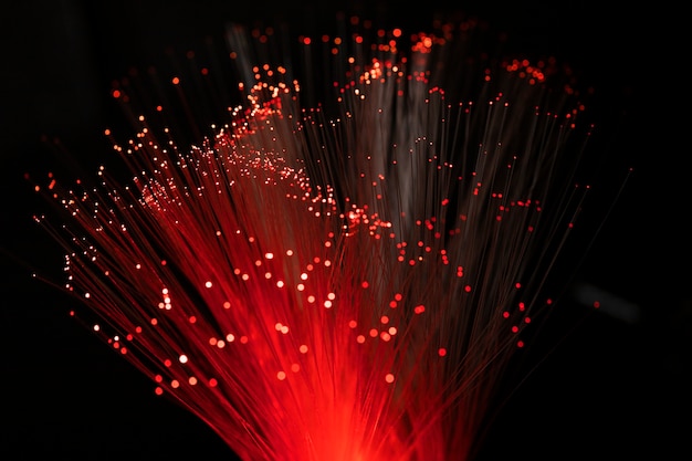 Close up on beautiful optical fiber details