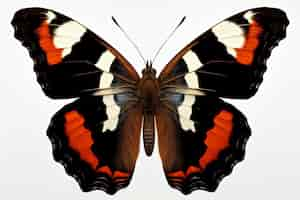 Free photo close up on beautiful orange butterfly isolated