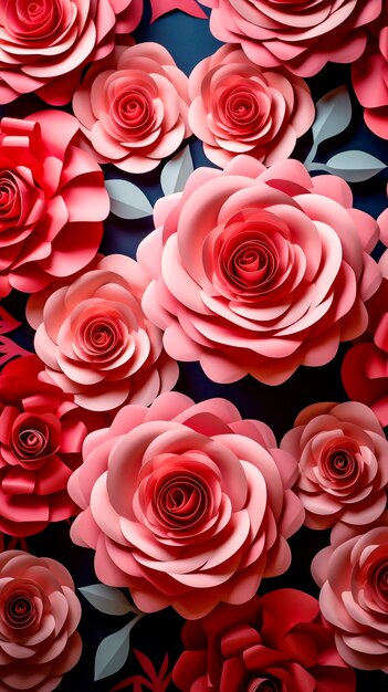 Close up on beautiful pink roses