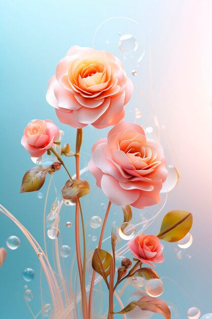 Крупным планом красивый букет роз