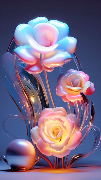 Close up on beautiful roses lamp