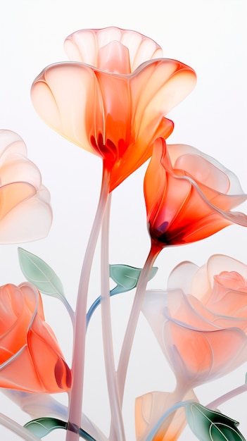 Free photo close up on beautiful transparent roses