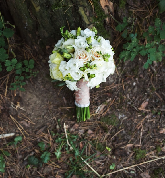 Close-up of beautiful wedding bouquet