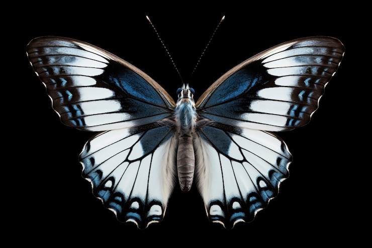 Free Photo close up on beautiful white butterfly isolated
