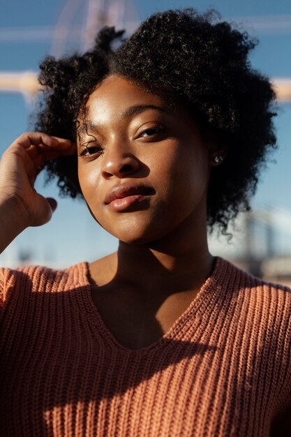 Close up beautiful woman portrait