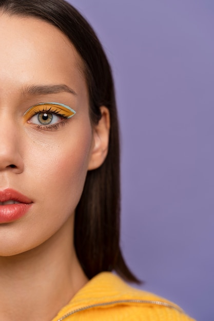 Close up beautiful woman with make up