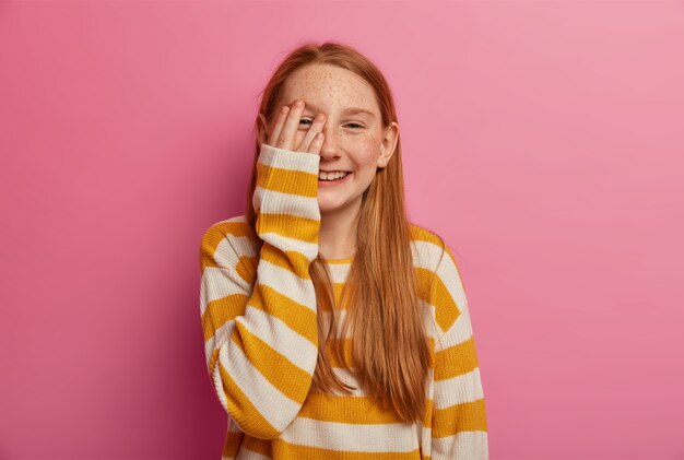 Close up on beautiful young girl isolated