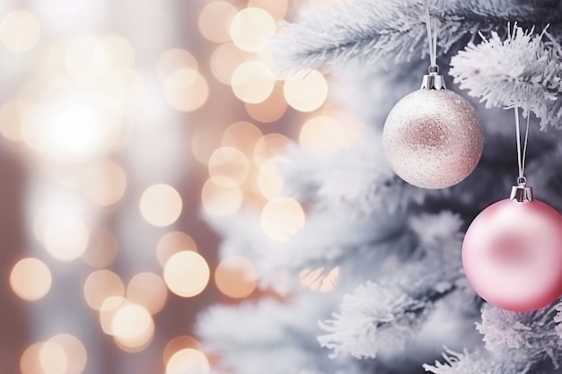 Free photo close up on beautifully decorated christmas tree
