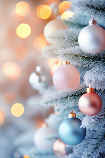 Free photo close up on beautifully decorated christmas tree