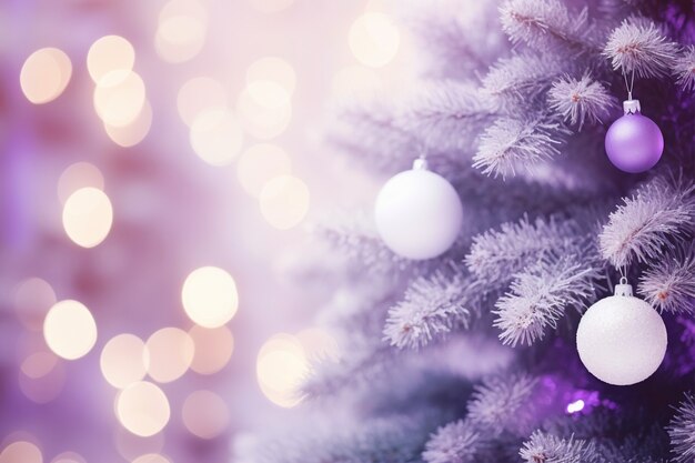 Крупным планом красиво украшенная рождественская елка