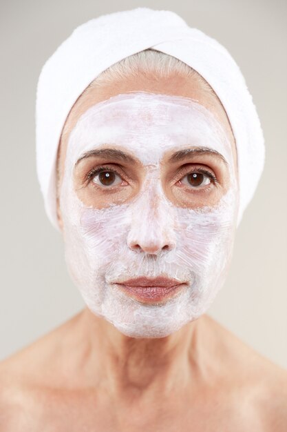 Close up beauty portrait of a mature woman