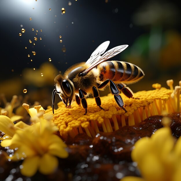 꿀벌 수집 꿀을 닫습니다