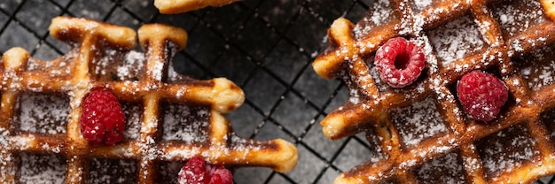 Close-up belgian waffles