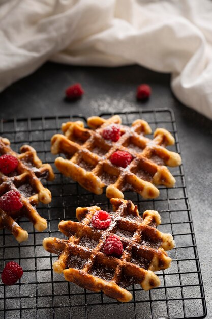 Close-up belgian waffles