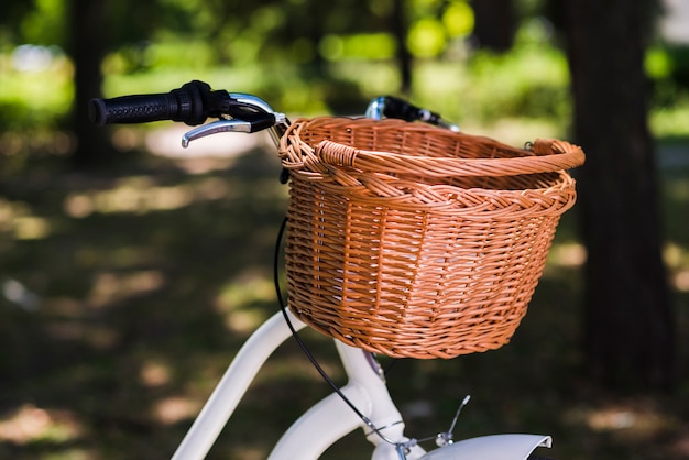 Close-up of a bicycle basket