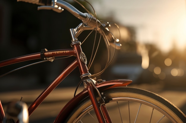 自転車の詳細と部品のクローズアップ