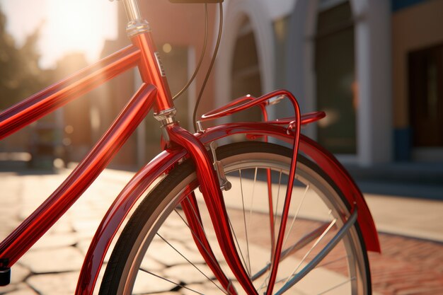 自転車の詳細と部品のクローズアップ