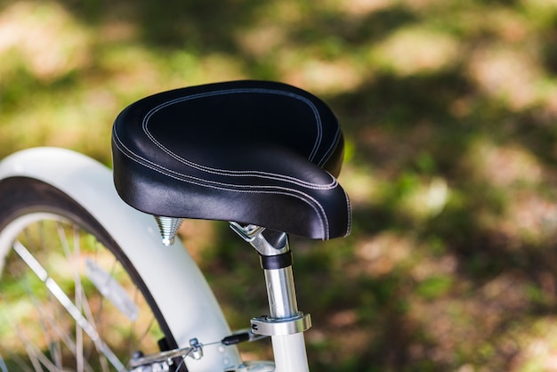 Close-up of a bicycle seat