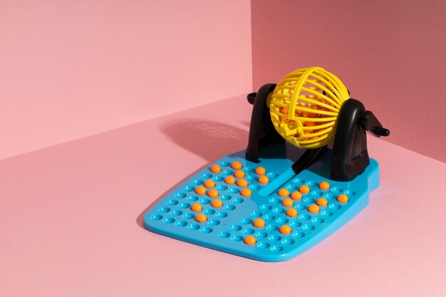Close up on bingo game elements