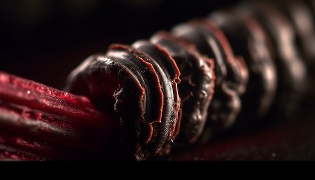 Free photo a close up of a black and red candle stick