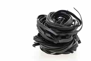 Free photo close-up of black tagliatelle