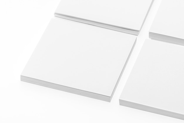 Close-up of blank business cards