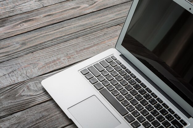 Close-up of blank laptop