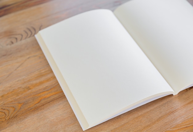 Close-up of blank open book