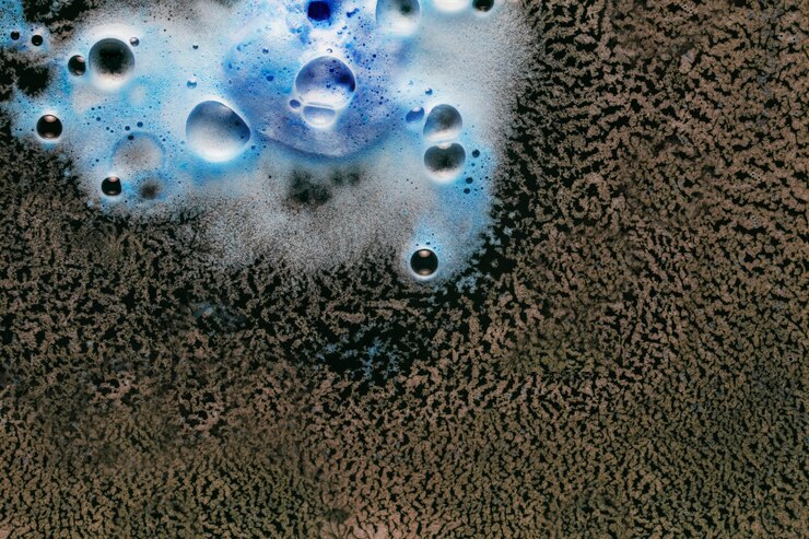 Free Photo close-up blue and brown foam