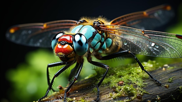 Крупный план голубой стрекозы Sympetrum vulgatum