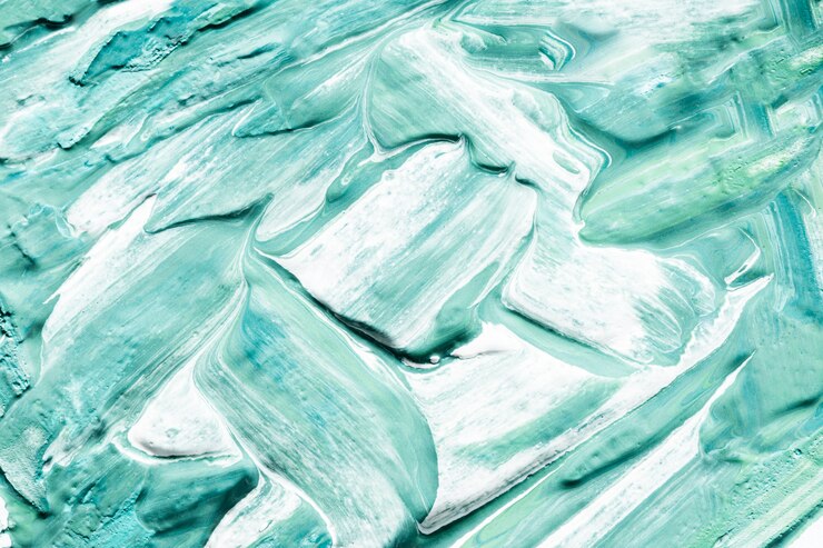 Free Photo close-up of blue paint brush strokes on surface