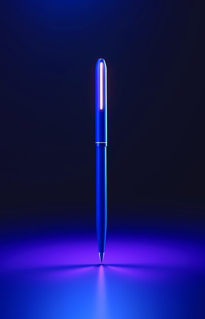 Крупным планом на синей ручке